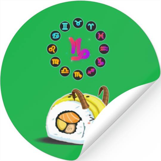 Japanese Sushi Funny Capricorn Zodiac Sushi Lover Stickers