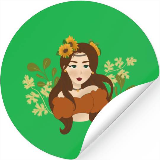 Sun flower girl Stickers