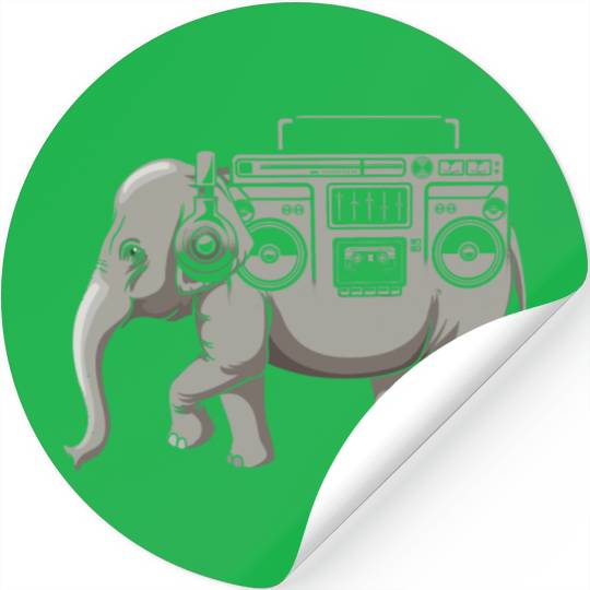 Elephant Ghetto Blaster Stickers