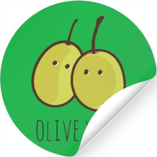 I Love You (Olive You) cute Stickers