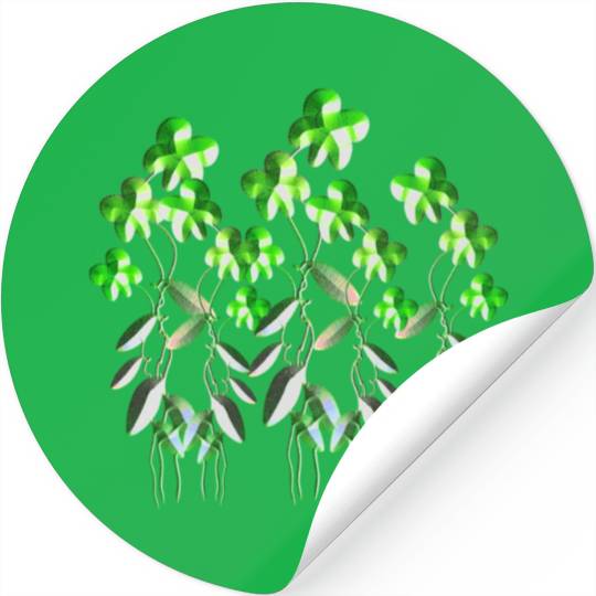 green flowers icon glitter plants Stickers