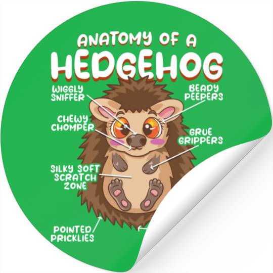 Anatomy Of A Funny Hedgehog Stickers
