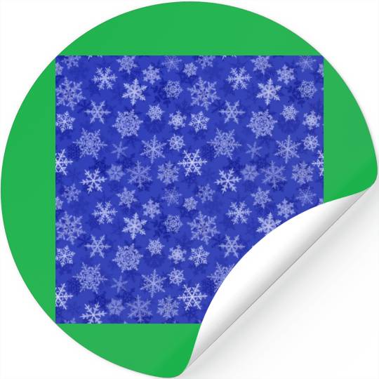 Pretty Navy Blue Snowflakes Pattern Stickers