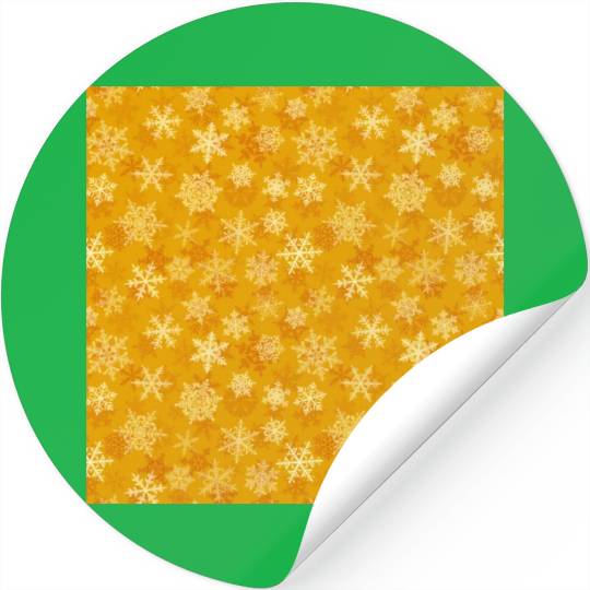 Pretty Orange Snowflakes Pattern Stickers