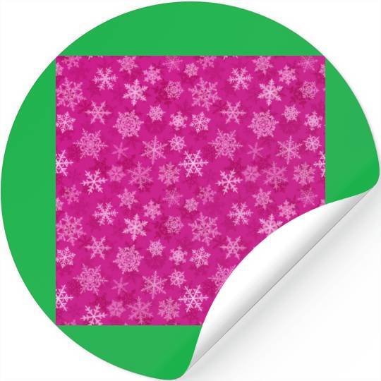 Pretty Pink Snowflakes Pattern Stickers