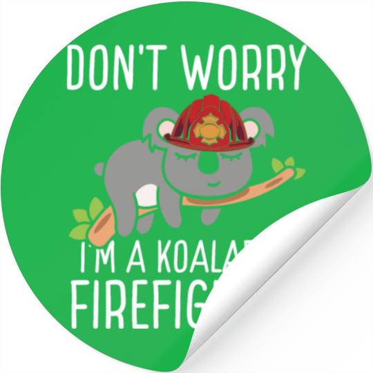 Firefighter Fire Hose Koala Rescueer Firefighter Stickers