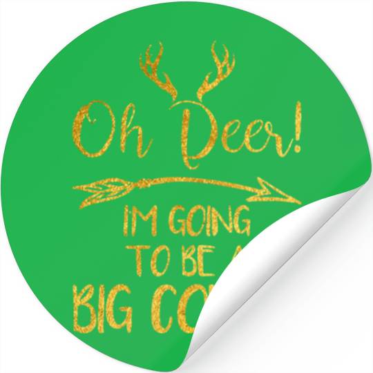 Oh Deer Im Going To Be a Big Cousin Christmas Stickers