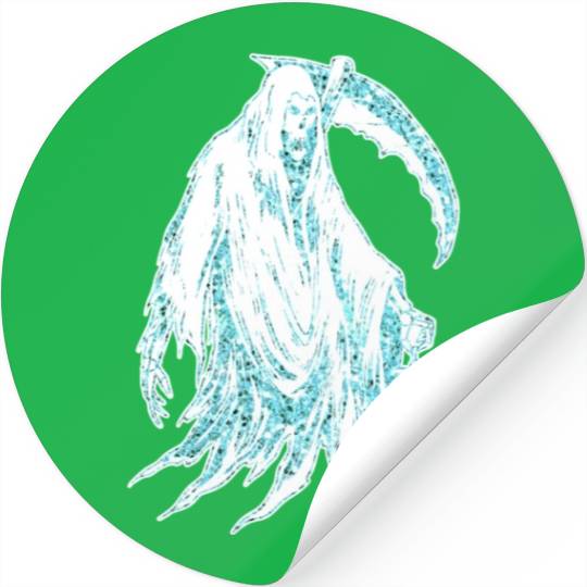 Funny Haloween Green Grim Reaper Costume Stickers
