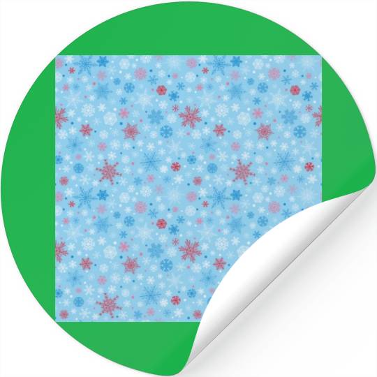 Snowflakes Pattern Colorful Stickers