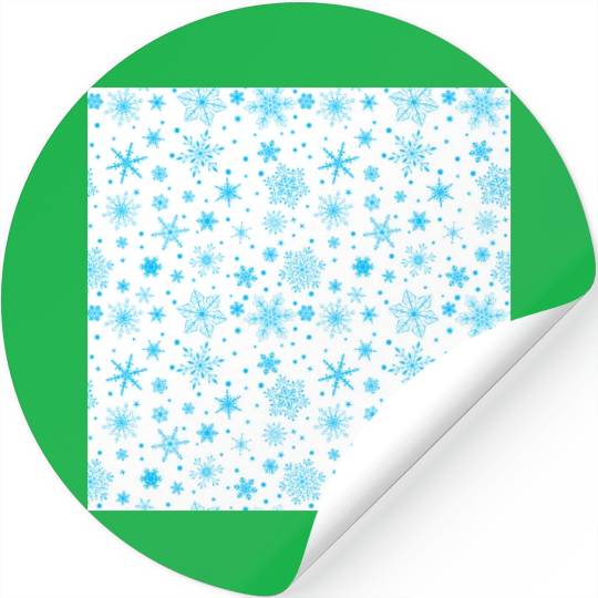 Snowflakes Pattern Blue White Stickers