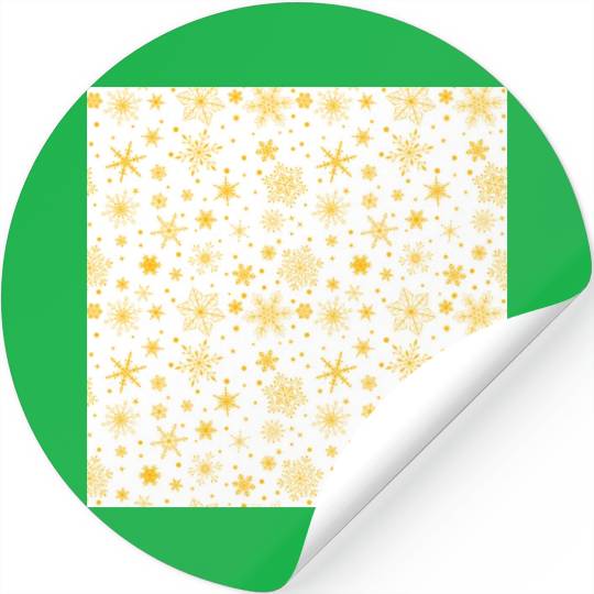 Snowflakes Pattern Yellow White Stickers