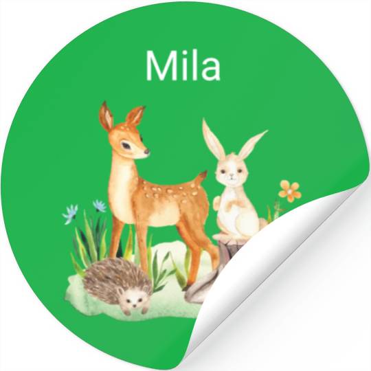 Animal deer rabbit hedgehog Mila Stickers