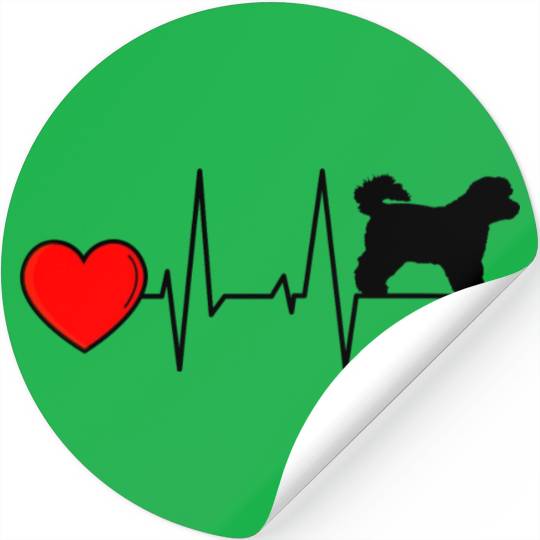 Bichon Frise Mom Heartbeat I Love My Black Stickers