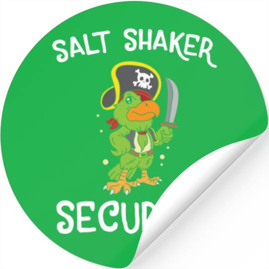 Salt Shaker Security Pirate Parrot Animal Lover Stickers