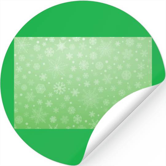 Abstract Green Snowflakes Pattern Stickers