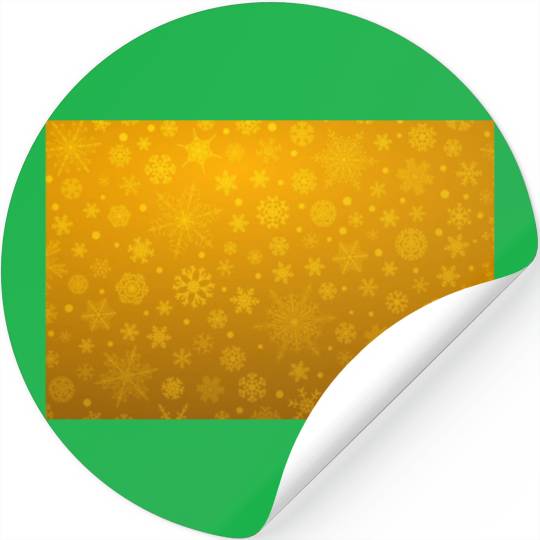 Abstract Yellow Snowflakes Pattern Stickers