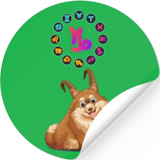 Funny Dog Lover Horoscope Capricorn Zodiac Sign Stickers