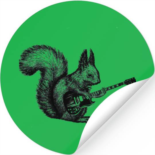 Squirrel Playing Guitar Stickers