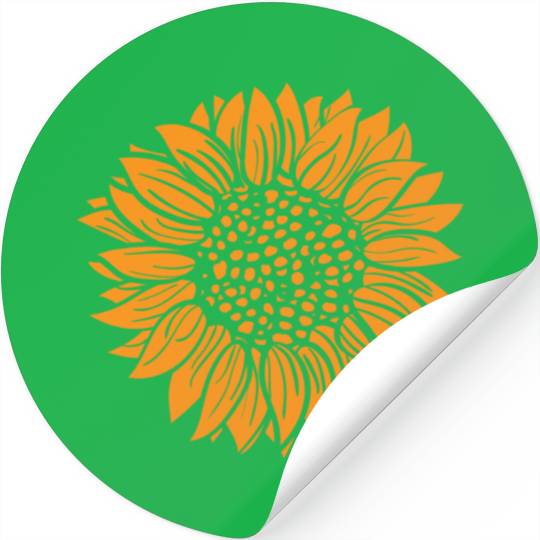 Orange Sunflower Stickers