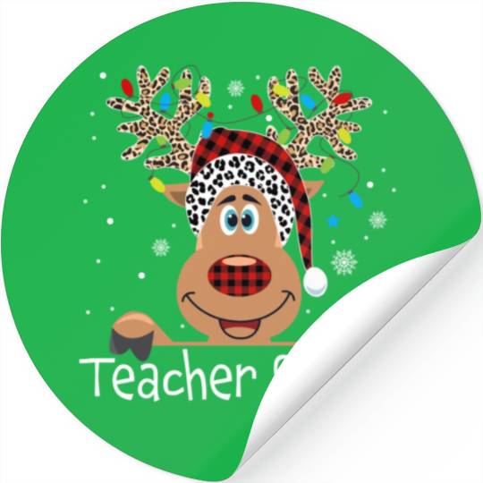Teacher Squad Reindeer Funny Teacher Christmas Stickers