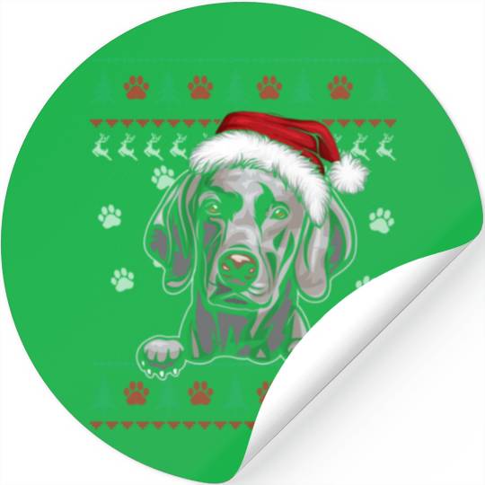 Weimaraner Christmas Ugly Sweater Funny Dog Lover Stickers
