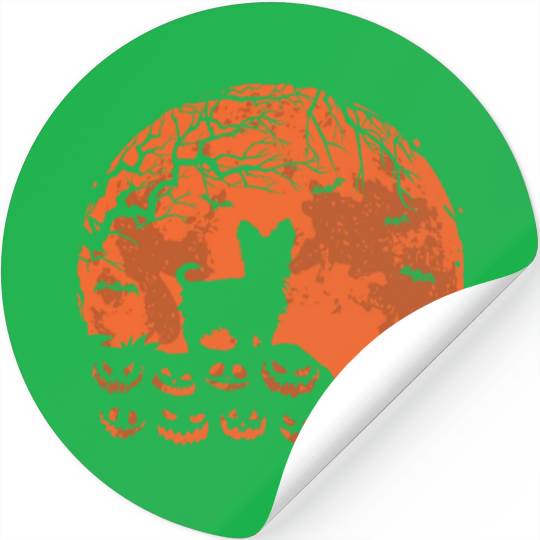 Yorkie Dog And Moon Halloween Funny Dog Lover Gift Stickers