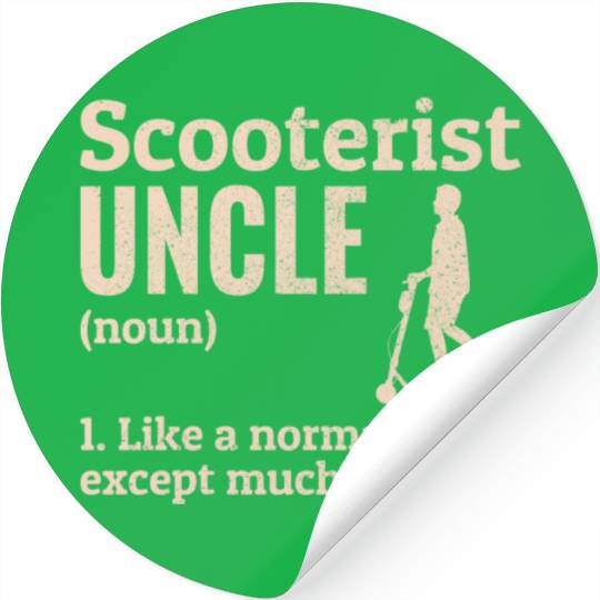 Electric Scooter Driver E-Scooter Scooterist Uncle Stickers