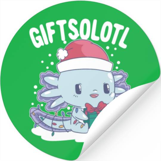 Giftsolotl Axolotl Christmas Axolotl Kids XMas Stickers