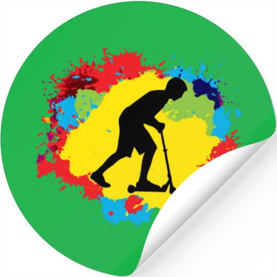 Stunt Scooter Freestyle Scootering Riding Colorful Stickers