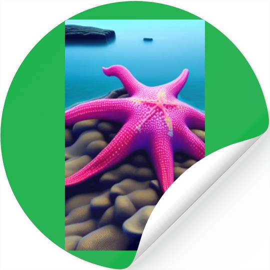 Pink starfish Stickers