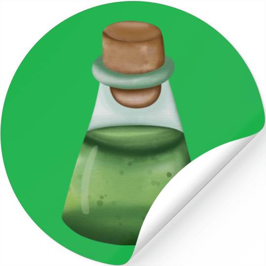 Halloween green potion in bottle Stickers