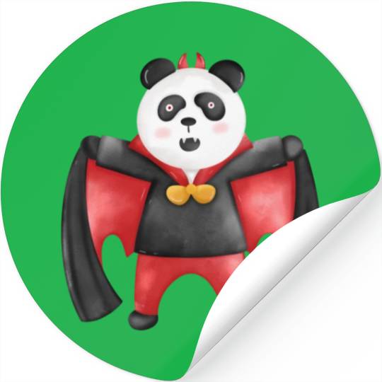 Panda bear in vampire costume Stickers