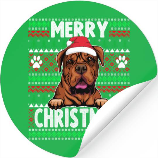 Bordeaux Great Dane Christmas Lights Petg Lovers X Stickers