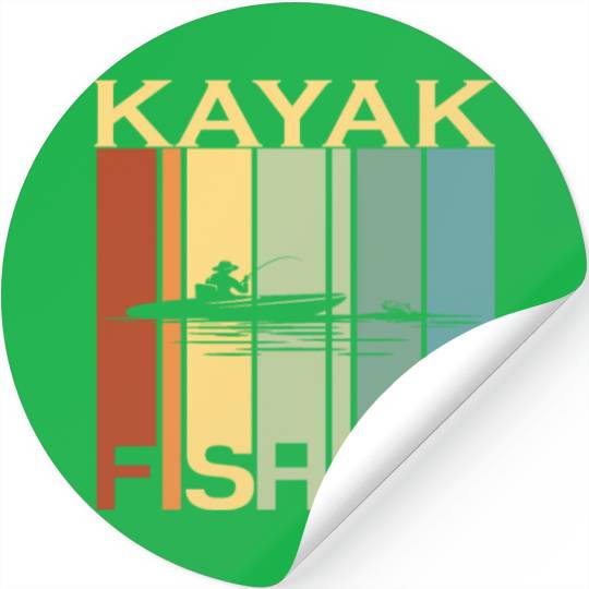 Kayak Fishing Fishing Fisherman Retro Vintage Stickers