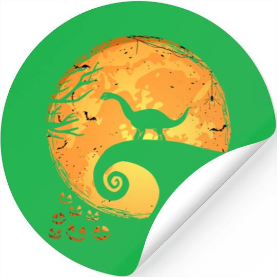 Brontosaurus Dinosaur Halloween Stickers Dino Funny