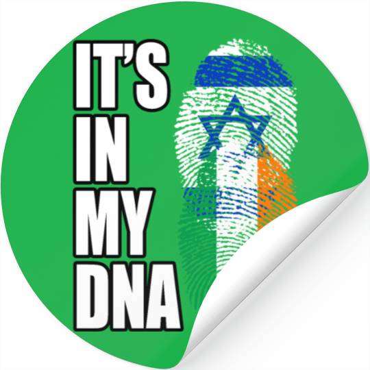 Israel And Irish Mix Heritage DNA Flag Stickers
