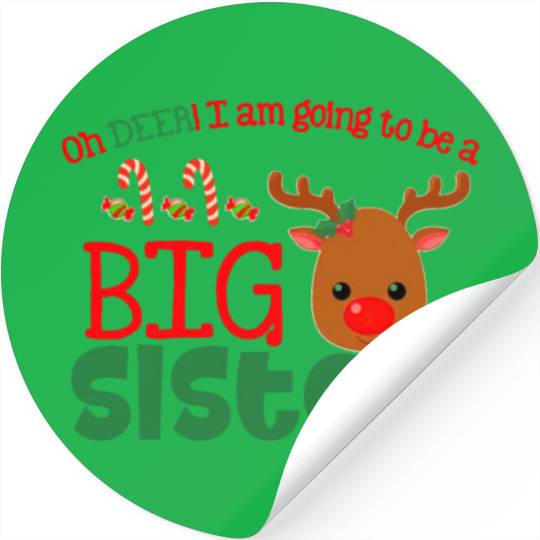 Oh Deer I am going to be a Big Sister Stickers