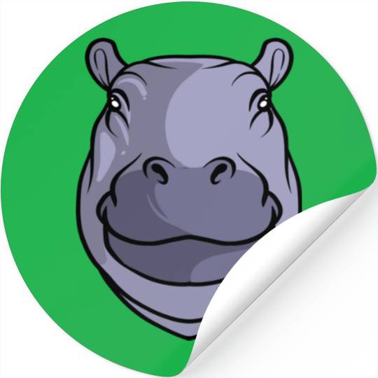 Hippo Head Stickers