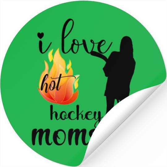 i love hot hockey moms2 Stickers