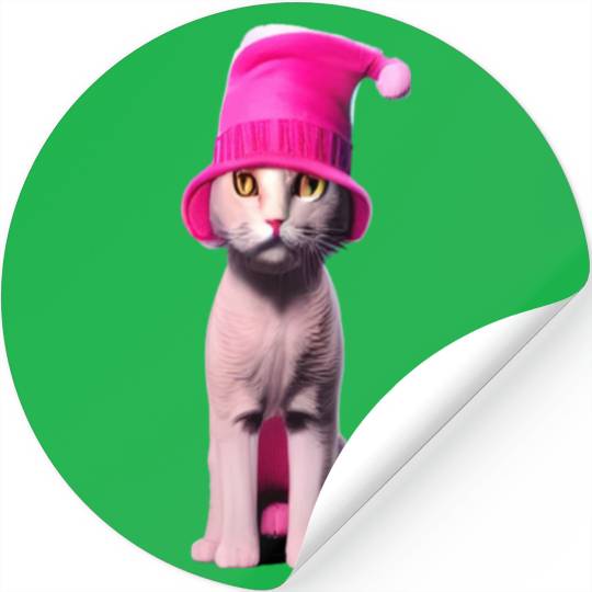 Cute pink cat . Stickers