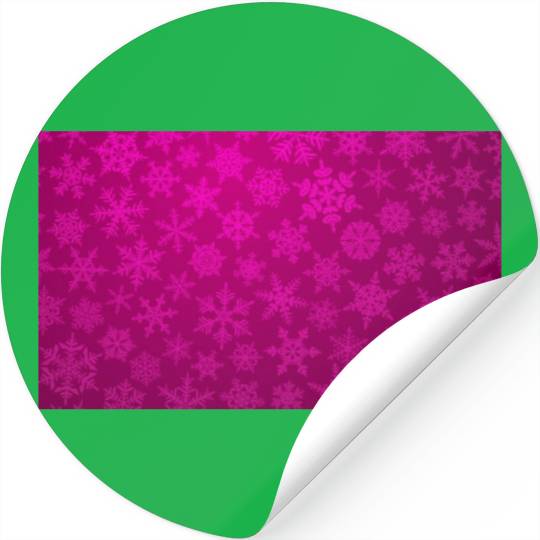 Pink Snowflakes Christmas Pattern Stickers