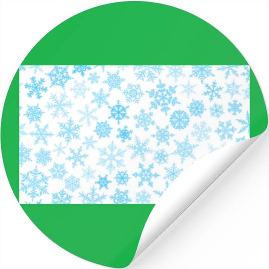 Christmas Snowflakes Pattern Blue White Stickers
