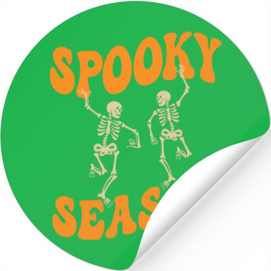 Cute Spooky Season Dancing Skeletons Halloween Stickers