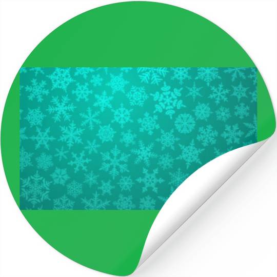 Teal Snowflakes Christmas Pattern Stickers