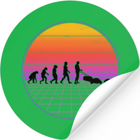 Robotic Lawnmower Evolution Retro Stickers