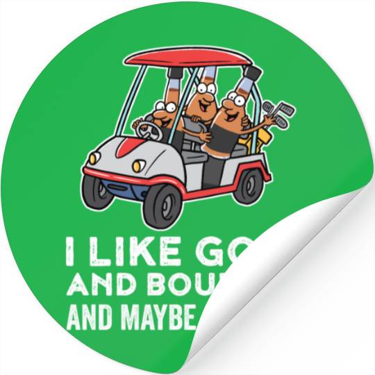 I Like Golf And Bourbon Funny Golf Gift Stickers