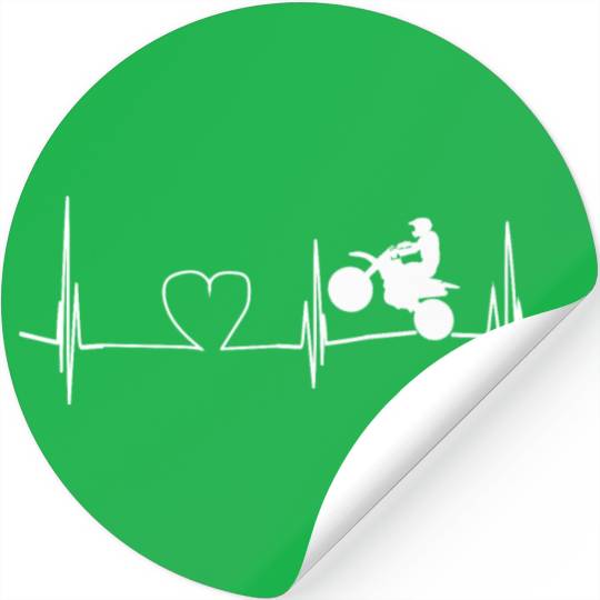 motorcycle heartbeat Stickers