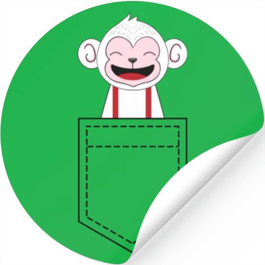 monkey pocket Stickers