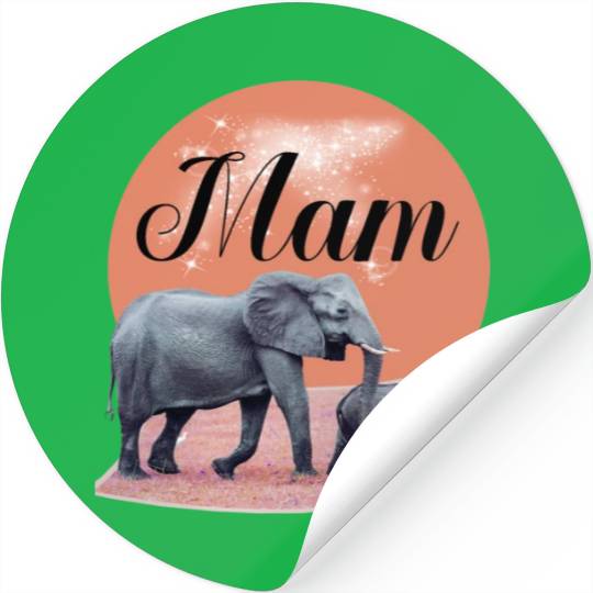 Mama Elephant Stickers Cute Classic