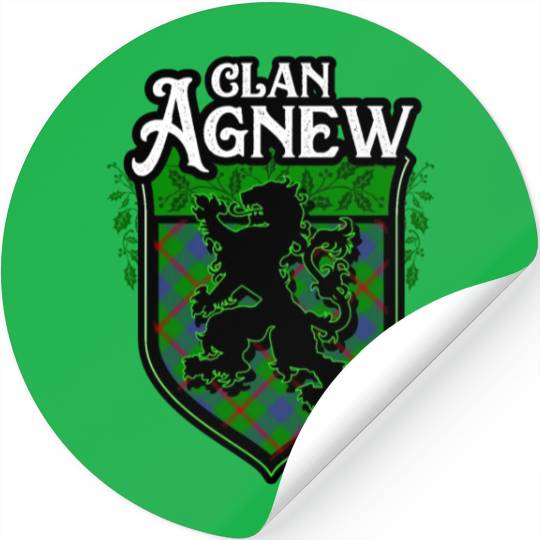 Clan Agnew Scottish Tartan Rampant Lion Celtic Stickers